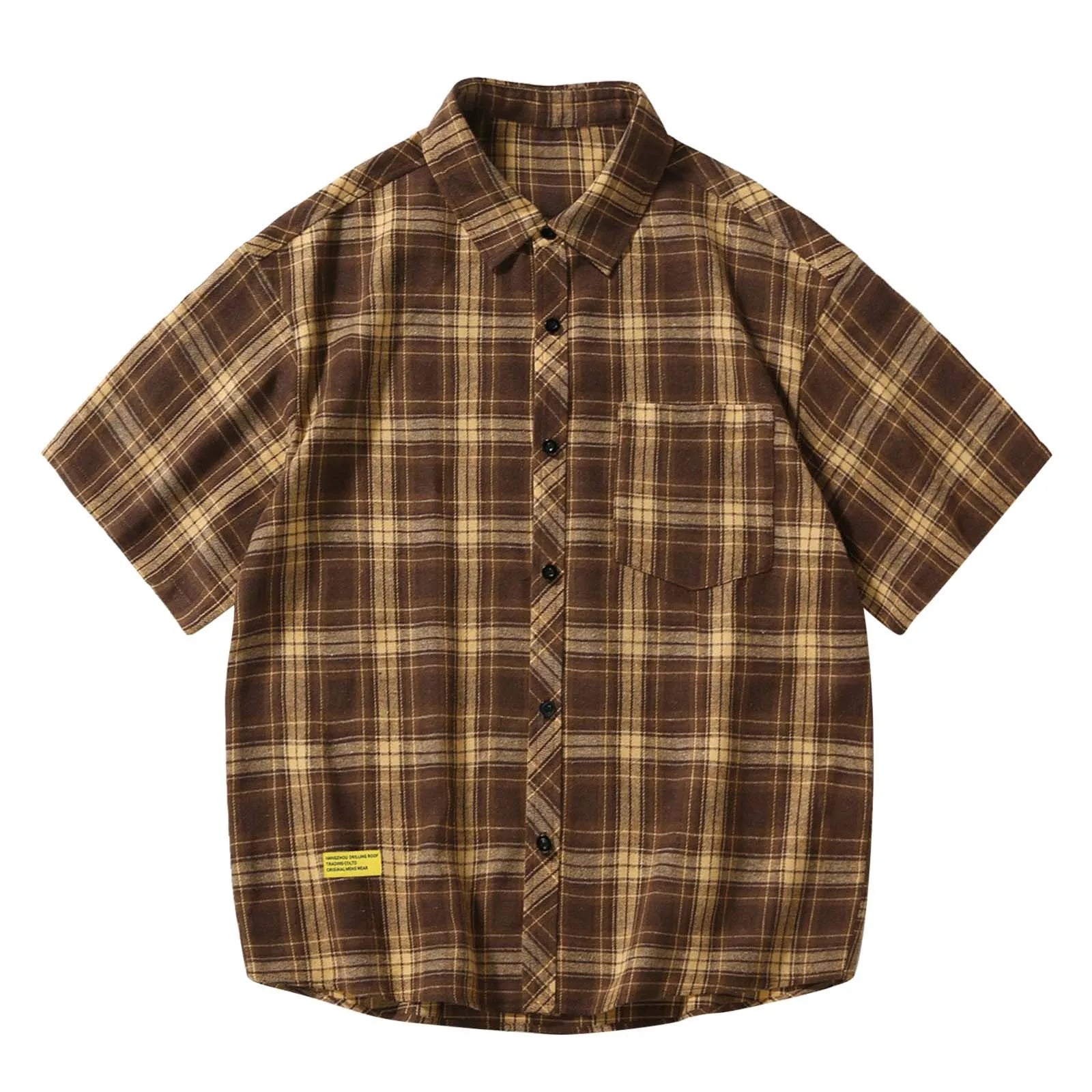 Men's Plaid Cropped shirt